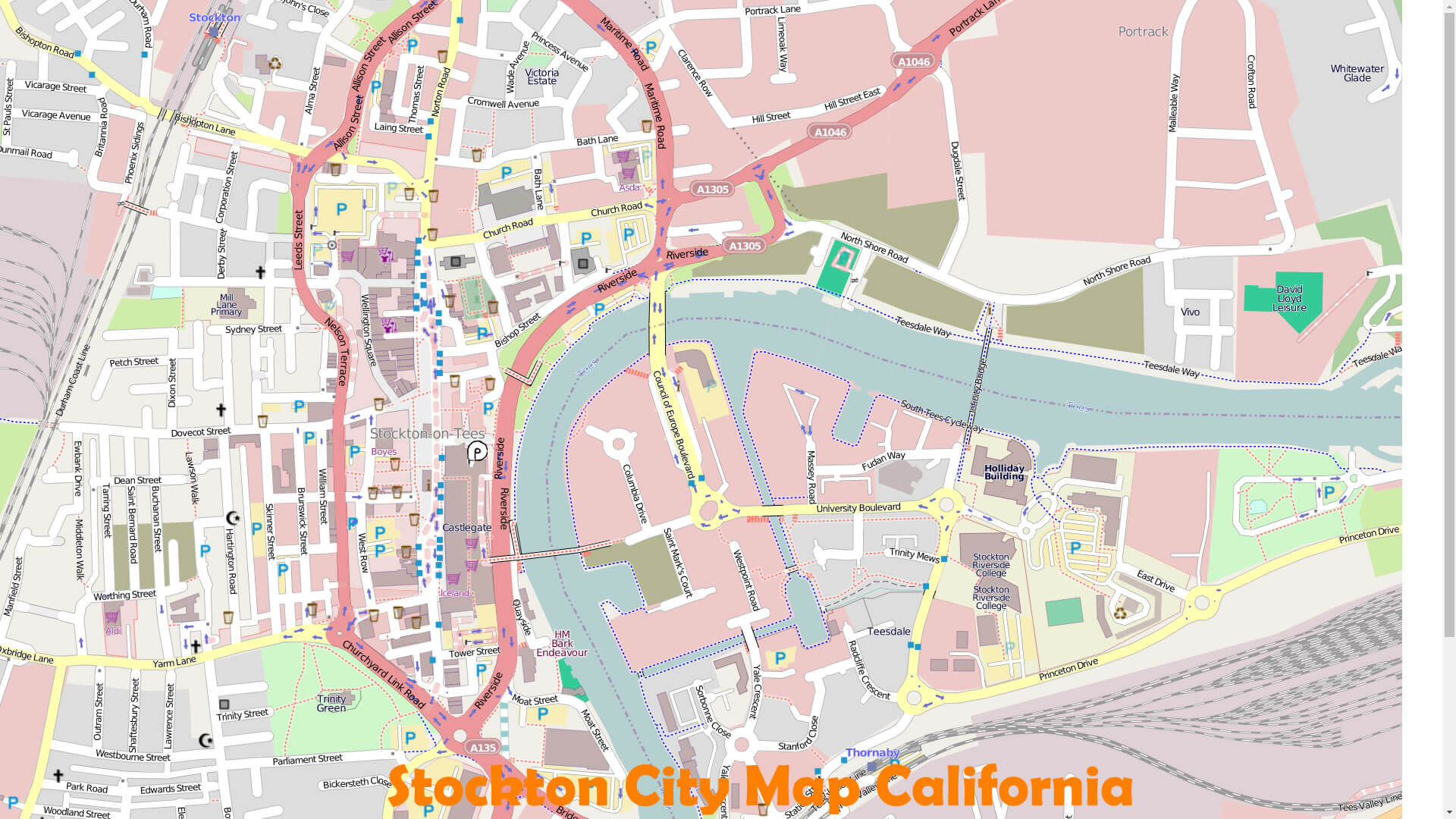 Stockton Rue Carte californie